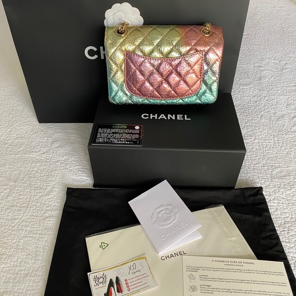 ‼️SOLD‼️NEW 20A CHANEL REISSUE 2.55 RAINBOW MINI - Picture 9 of 14